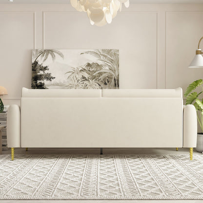Velvet Loveseat Sofa with Gold Legs