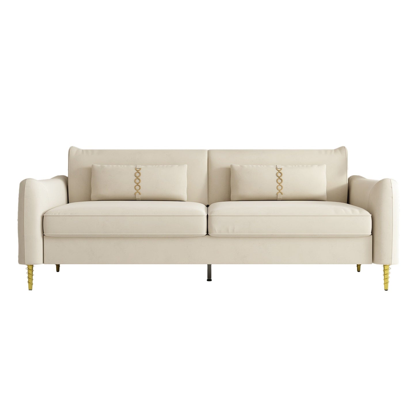 Velvet Loveseat Sofa with Gold Legs