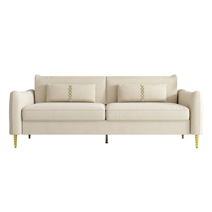 Velvet Loveseat Sofa with Gold Legs