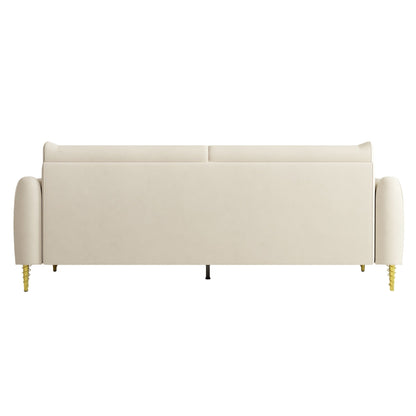 Velvet Loveseat Sofa with Gold Legs