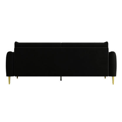 Velvet Loveseat Sofa with Gold Legs