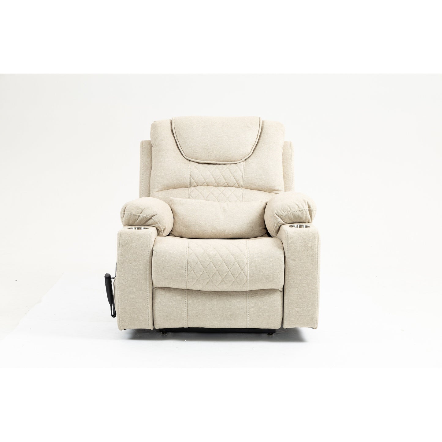 Velvet Oversized Power Lift Recliner Chair with Dual OKIN Motors, 180° Flat Lay, Cup Holders, and 400 lbs Capacity