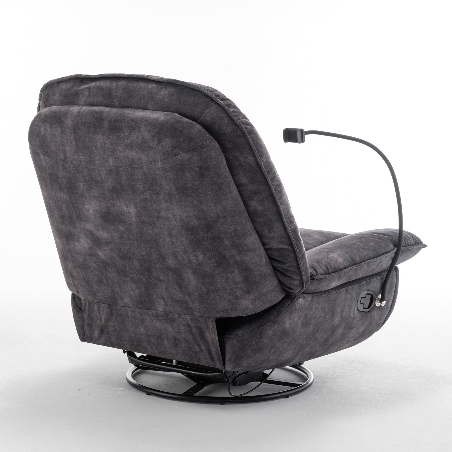Velvet Oversized Recliner Chair with Rocking, Swivel, Removable Phone Holder, and Soft Cotton Padding