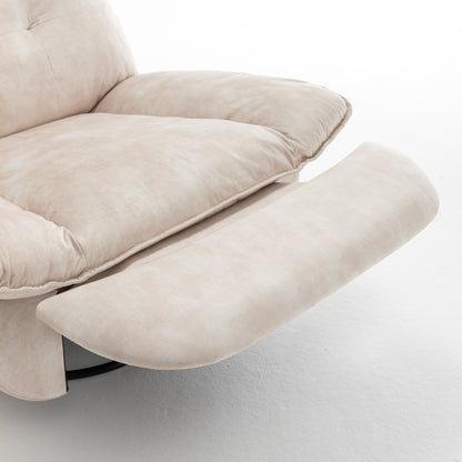 Velvet Oversized Recliner Chair with Rocking, Swivel, Removable Phone Holder, and Soft Cotton Padding