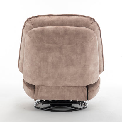 Velvet Oversized Recliner Chair with Swivel, Rocker & Phone Holder