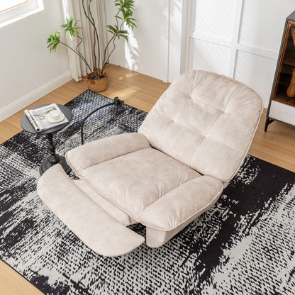 Velvet Oversized Recliner Chair with Swivel, Rocker & Phone Holder