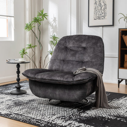 Velvet Oversized Recliner Chair with Swivel, Rocker & Phone Holder