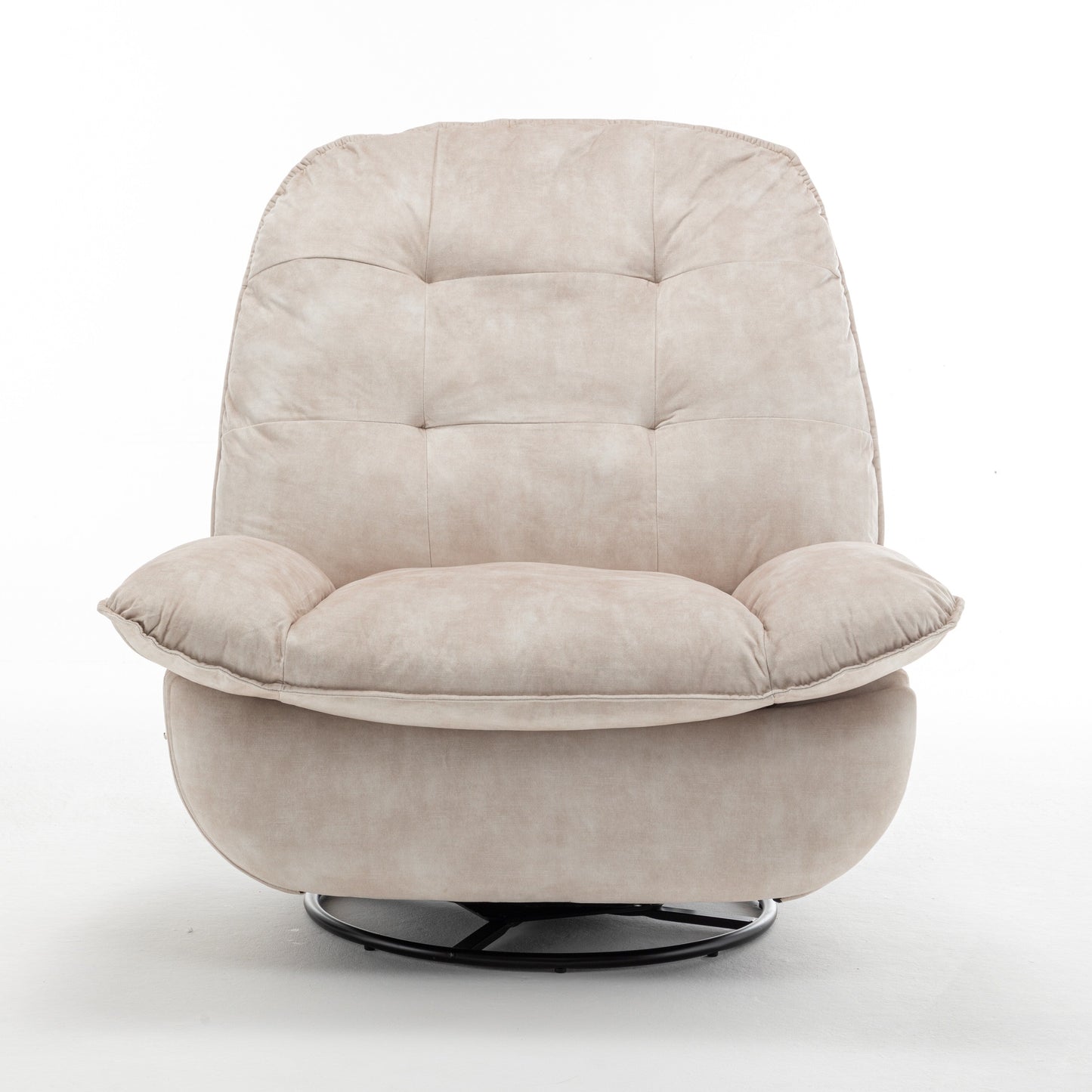 Velvet Oversized Recliner Chair with Swivel, Rocker & Phone Holder