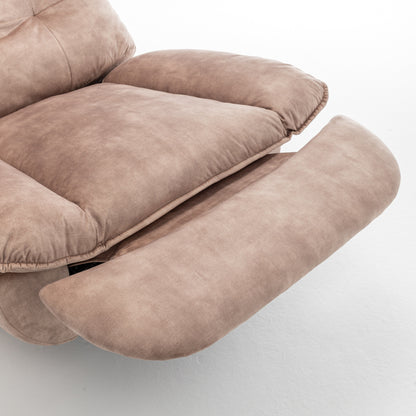 Velvet Oversized Recliner Chair with Swivel, Rocker & Phone Holder