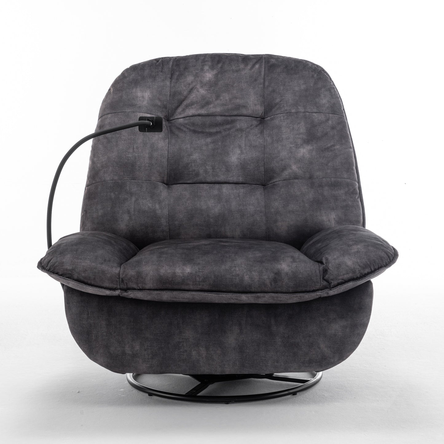 Velvet Oversized Recliner Chair with Swivel, Rocker & Phone Holder