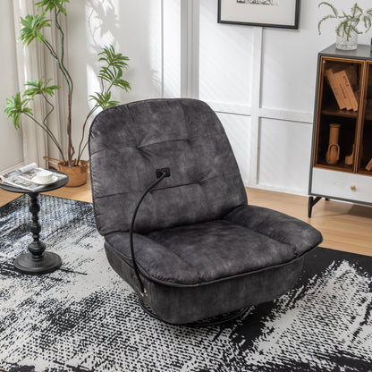 Velvet Oversized Recliner Chair with Swivel, Rocker & Phone Holder