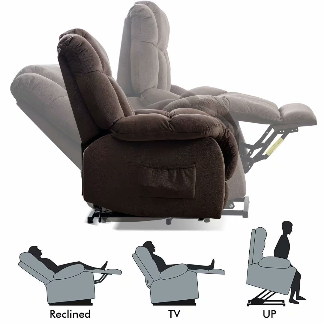 Heavy Duty Power Lift Recliner Chair for Elderly with Overstuffed Design