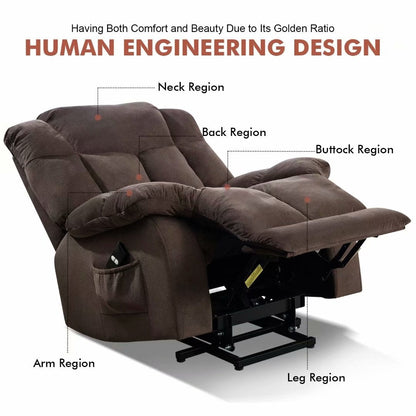 Heavy Duty Power Lift Recliner Chair for Elderly with Overstuffed Design