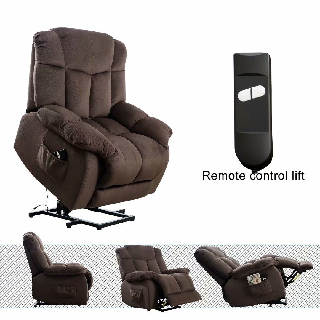 Heavy Duty Power Lift Recliner Chair for Elderly with Overstuffed Design