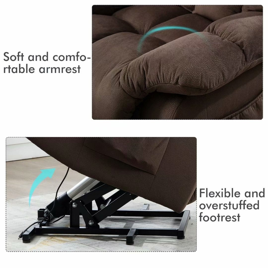 Heavy Duty Power Lift Recliner Chair for Elderly with Overstuffed Design