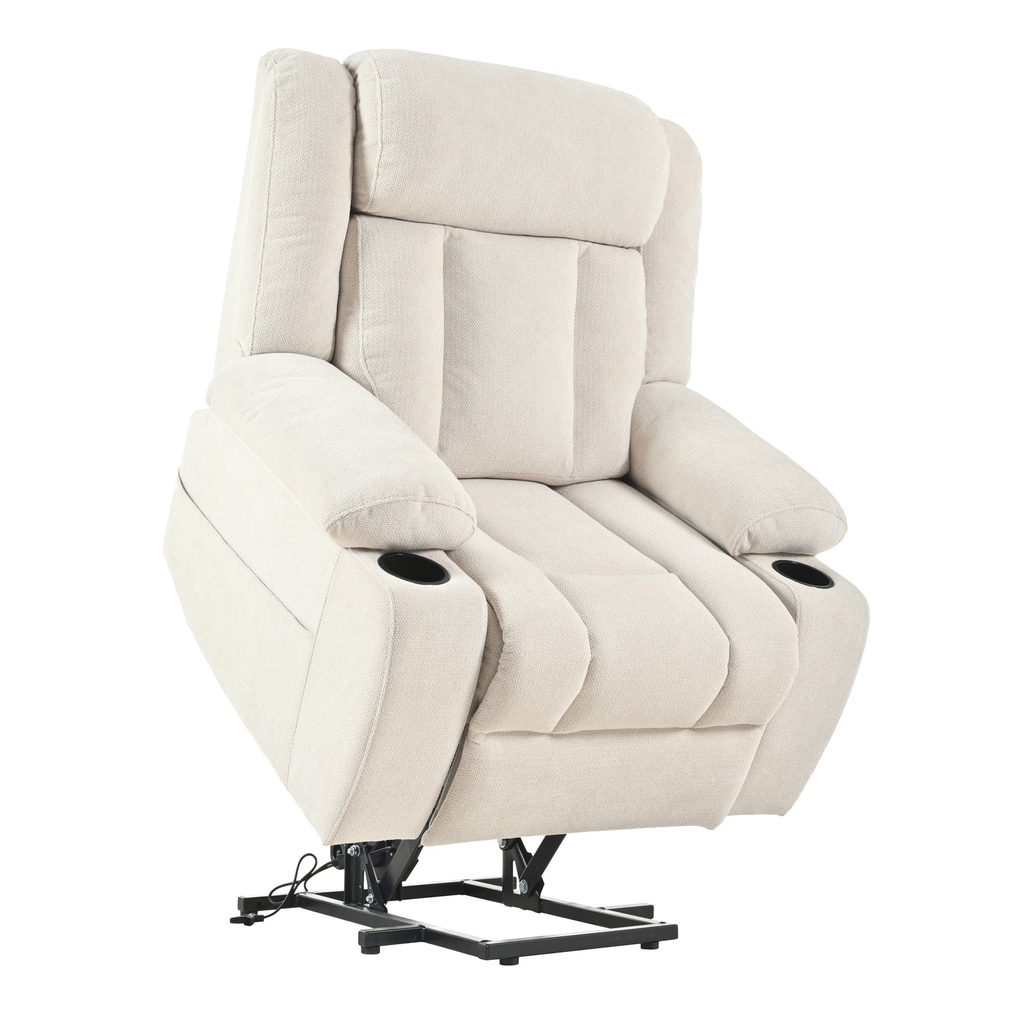 Velvet Power Lift Recliner with Footrest & Pocket