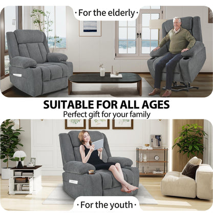 Velvet Power Lift Recliner with Footrest & Pocket