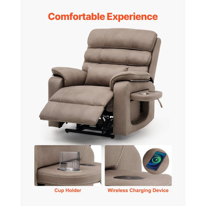 Velvet Power Lift Recliner, Dual-Motor, Heat, Massage & Wireless Charger