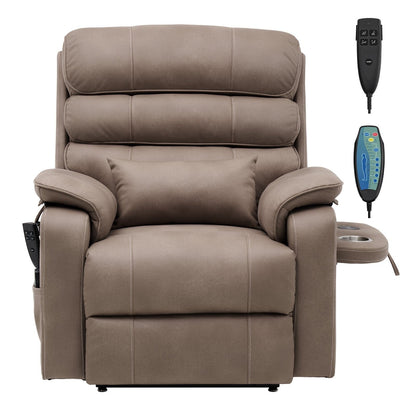 Velvet Power Lift Recliner, Dual-Motor, Heat, Massage & Wireless Charger