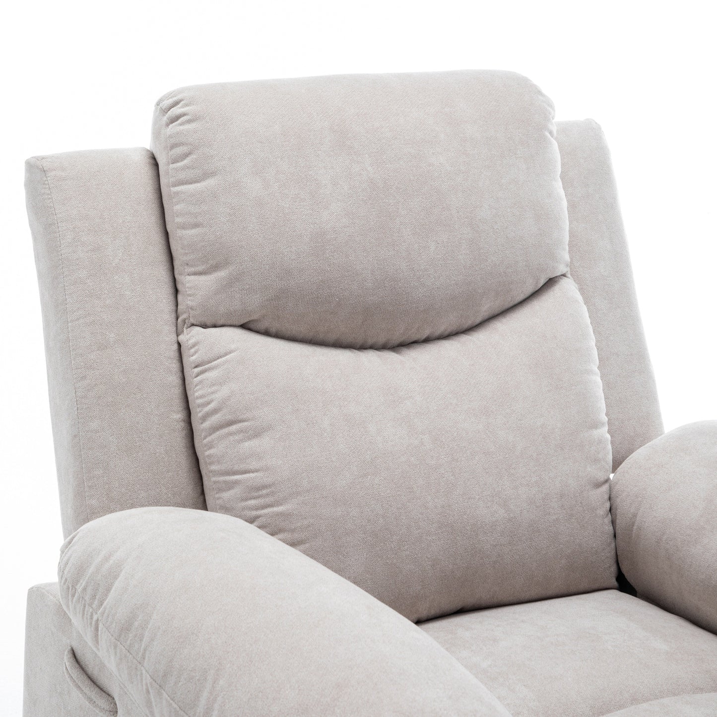 Velvet Power Recliner Chair with Massage and Heating System