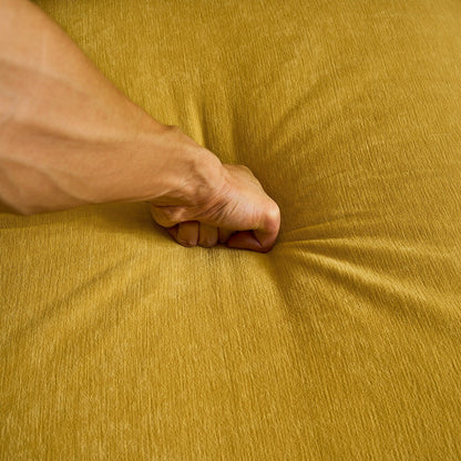 Velvet Sectional Sofas Couches with Pillow Top Arms and Upholstered Backrest, Modern L-Shaped Couches with Metal Legs