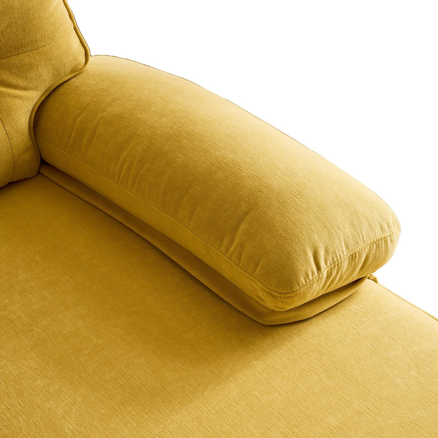Velvet Sectional Sofas Couches with Pillow Top Arms and Upholstered Backrest, Modern L-Shaped Couches with Metal Legs
