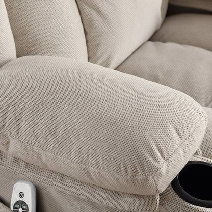 Velvet Swivel Recliner Lounge Chair with Massage, Heat & USB