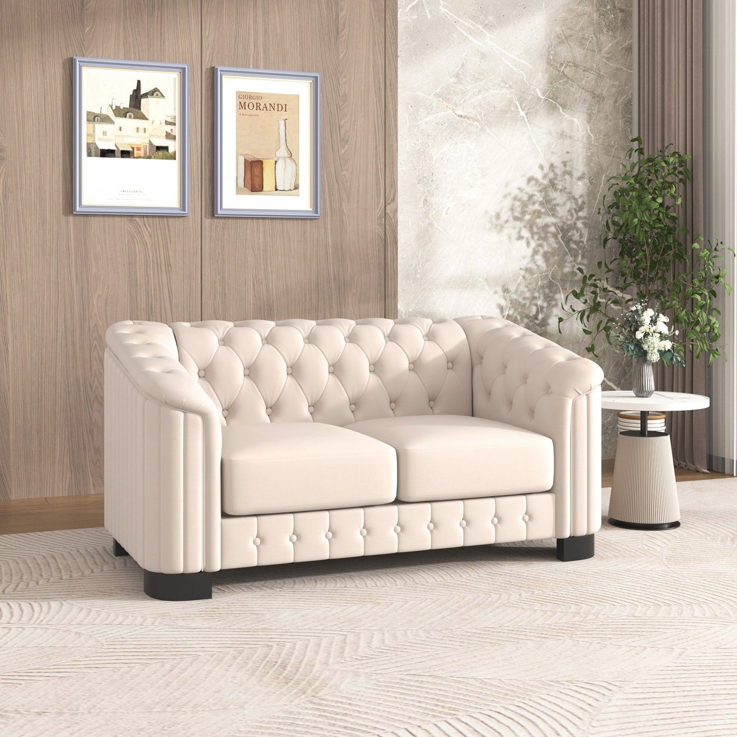 Velvet Upholstered Loveseat Sofa
