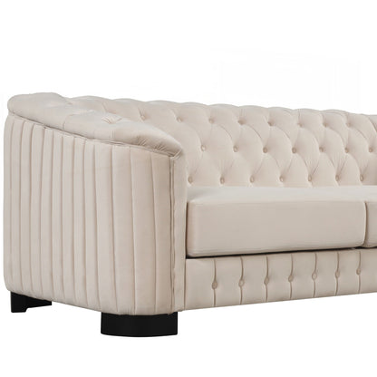 Velvet Upholstered Loveseat Sofa