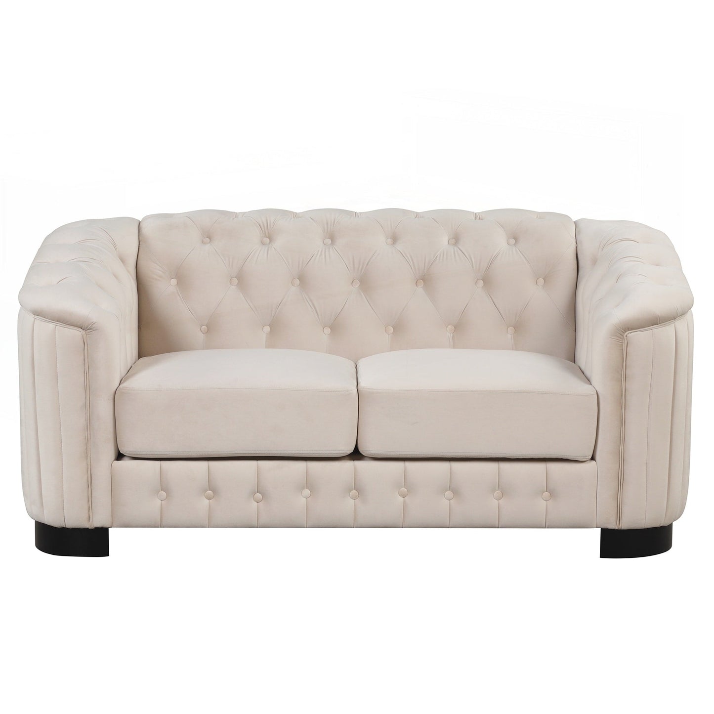 Velvet Upholstered Loveseat Sofa