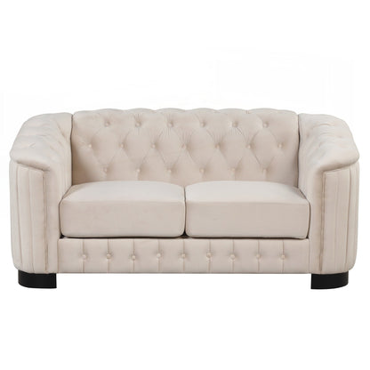 Velvet Upholstered Loveseat Sofa