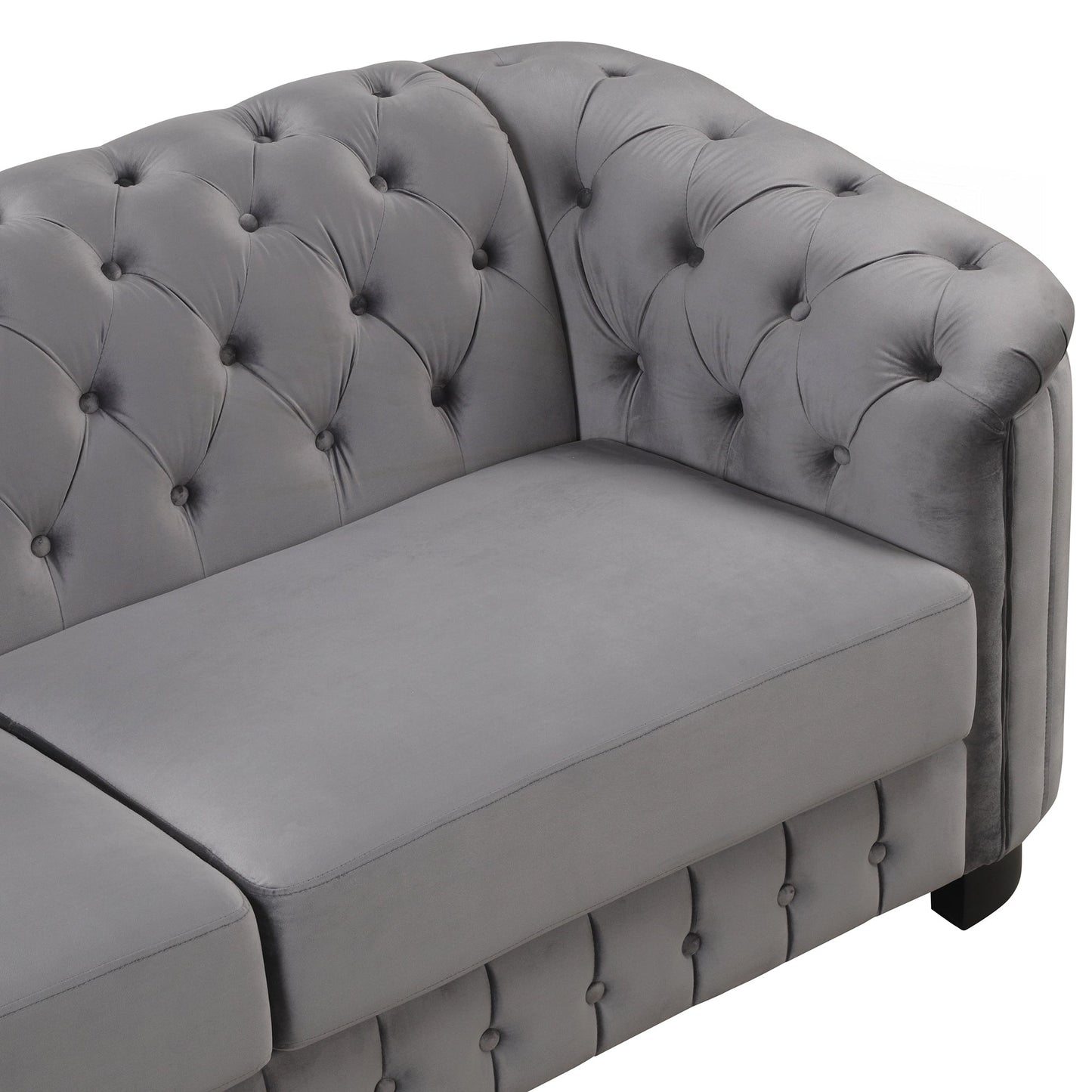 Velvet Upholstered Loveseat Sofa
