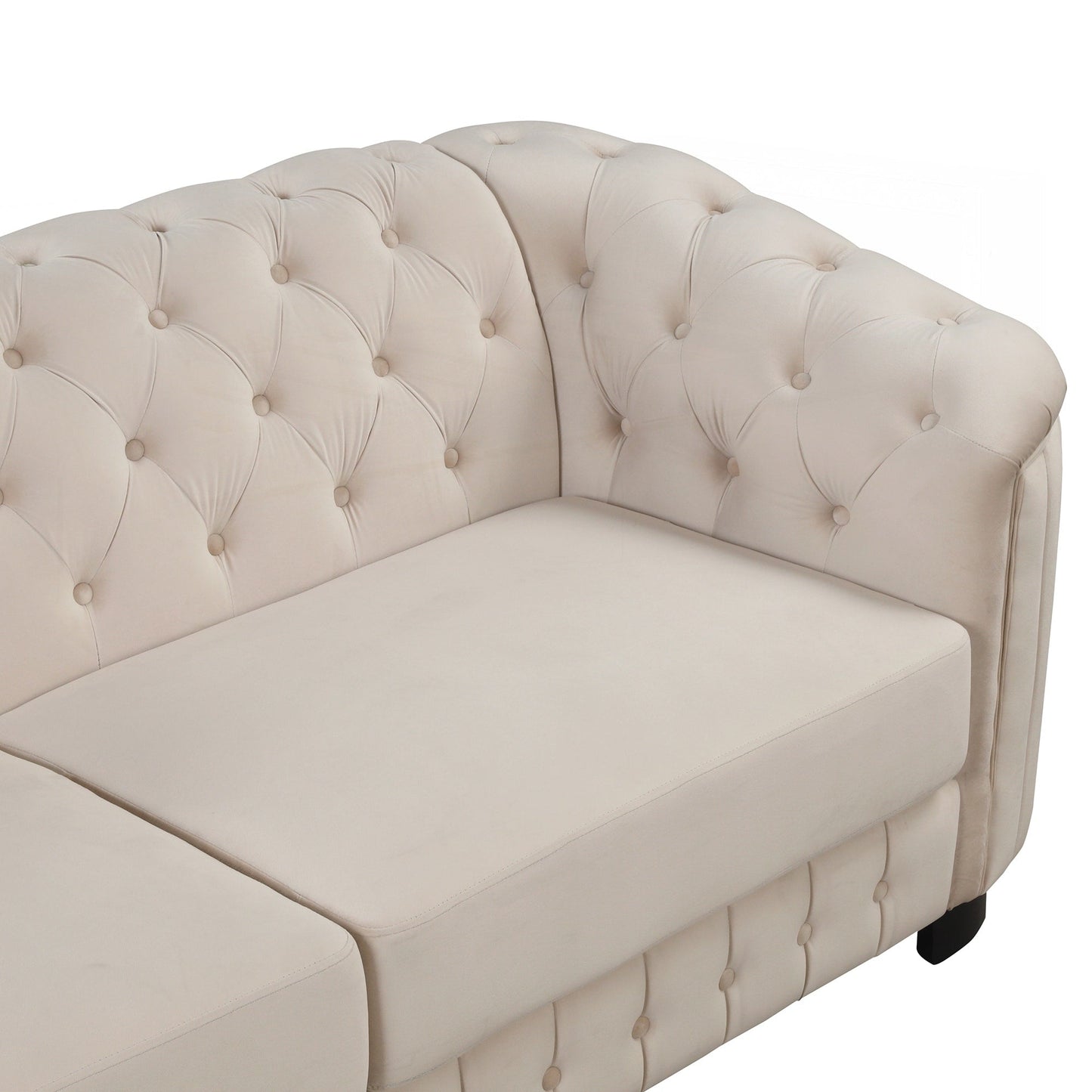 Velvet Upholstered Loveseat Sofa