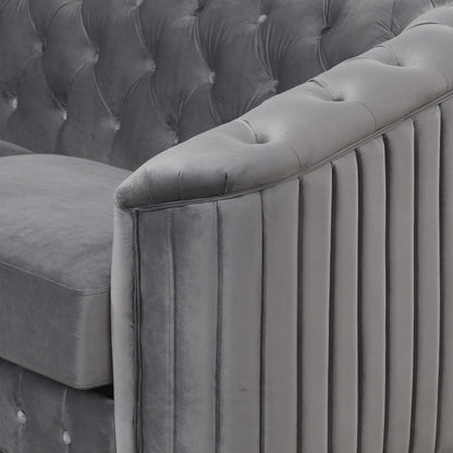 Velvet Upholstered Loveseat Sofa