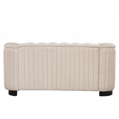 Velvet Upholstered Loveseat Sofa