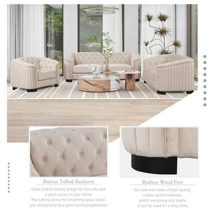 Velvet Upholstered Loveseat Sofa