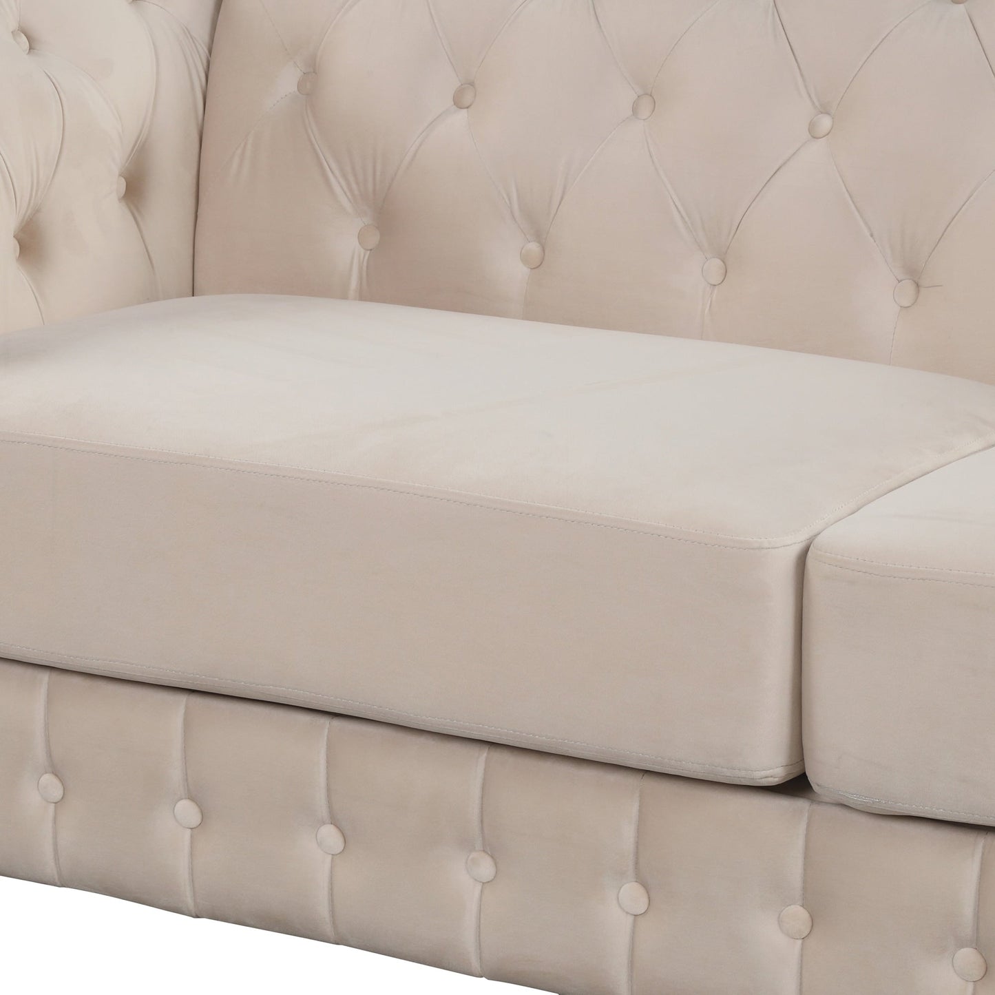 Velvet Upholstered Loveseat Sofa