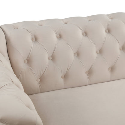 Velvet Upholstered Loveseat Sofa