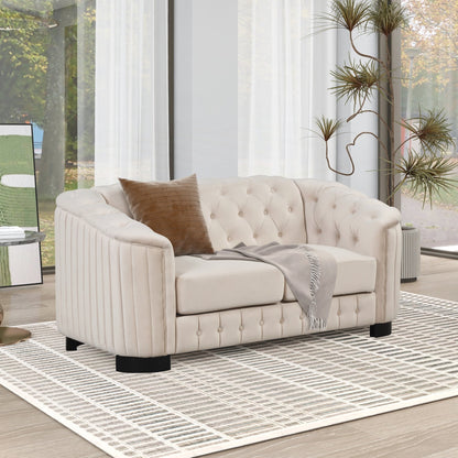 Velvet Upholstered Loveseat Sofa