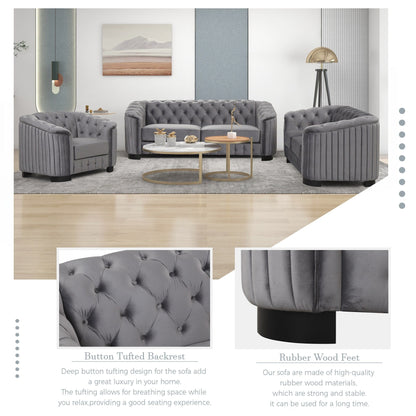 Velvet Upholstered Loveseat Sofa