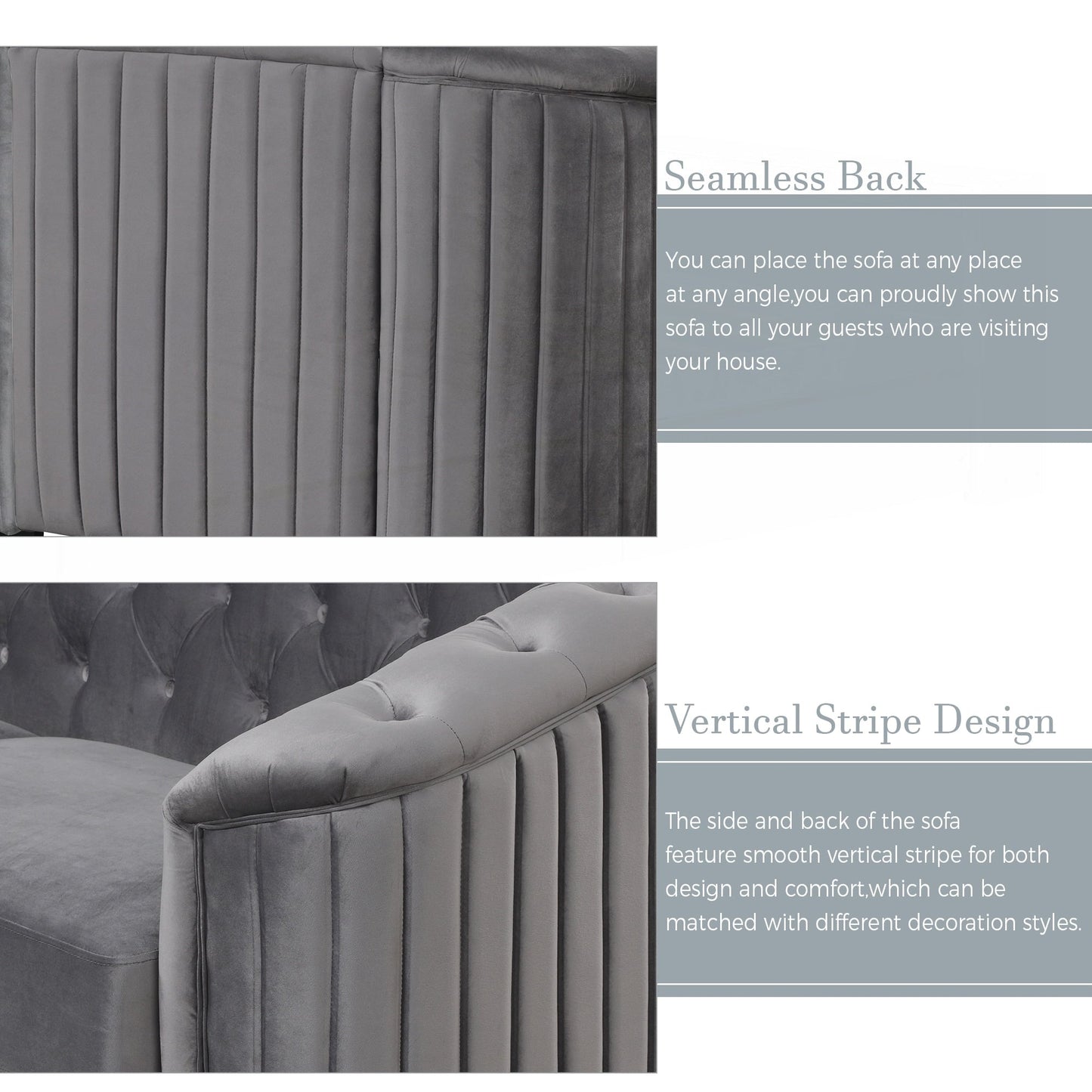 Velvet Upholstered Loveseat Sofa