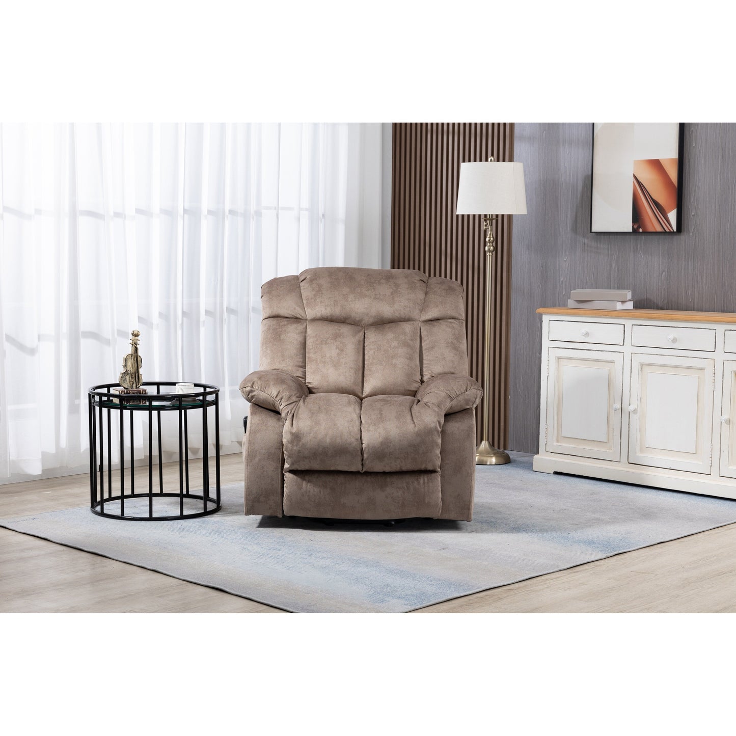 Velvet Upholstered Power Lift Recliner for Elderly with Remote Control and Side Storage Pockets
