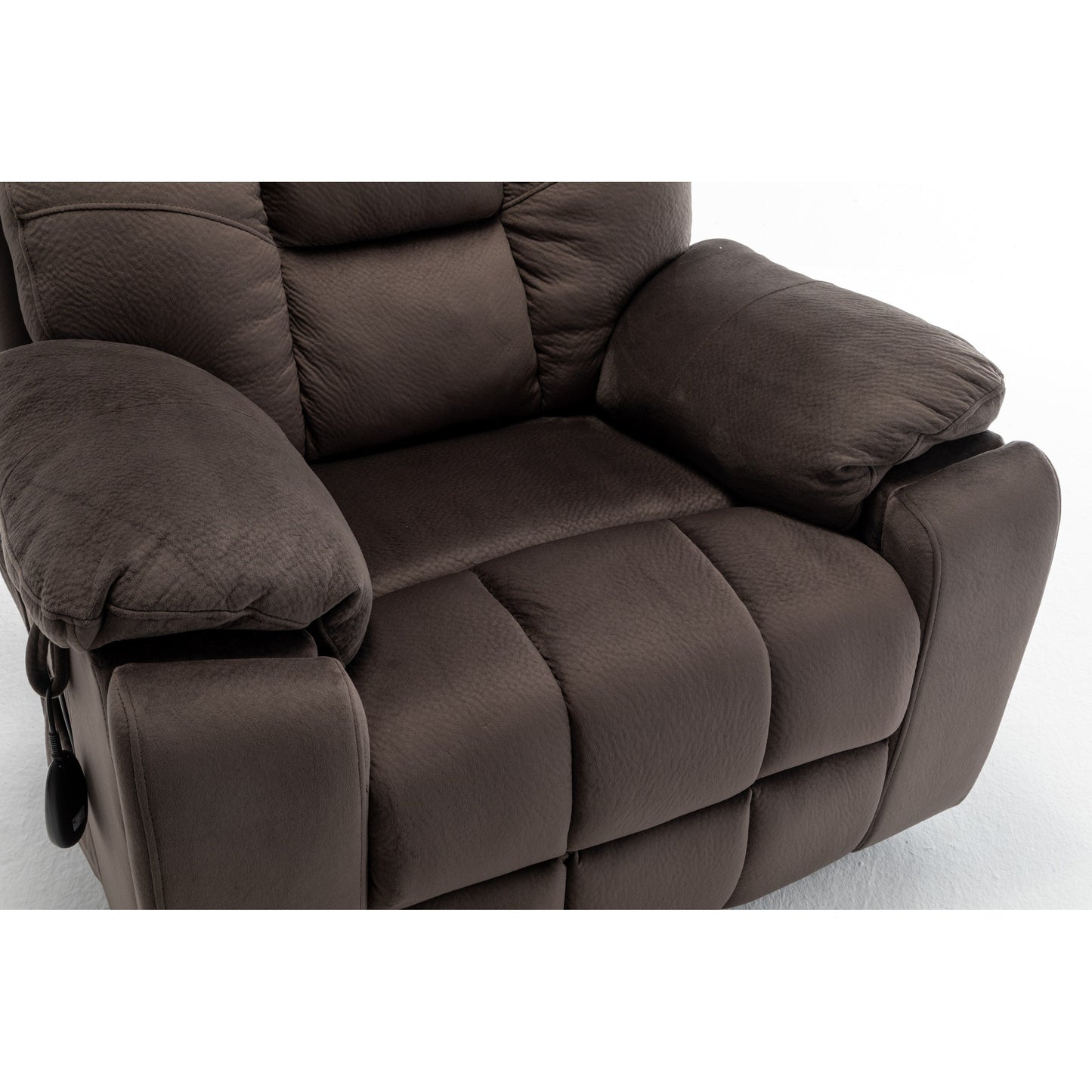 Velvet Wide Power Lift Recliner Chair with Heat, Massage, and Silent OKIN Motor