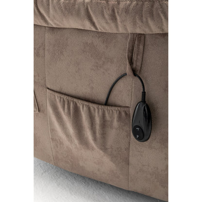 Velvet Wide Power Lift Recliner Chair with Heat, Massage, and Silent OKIN Motor