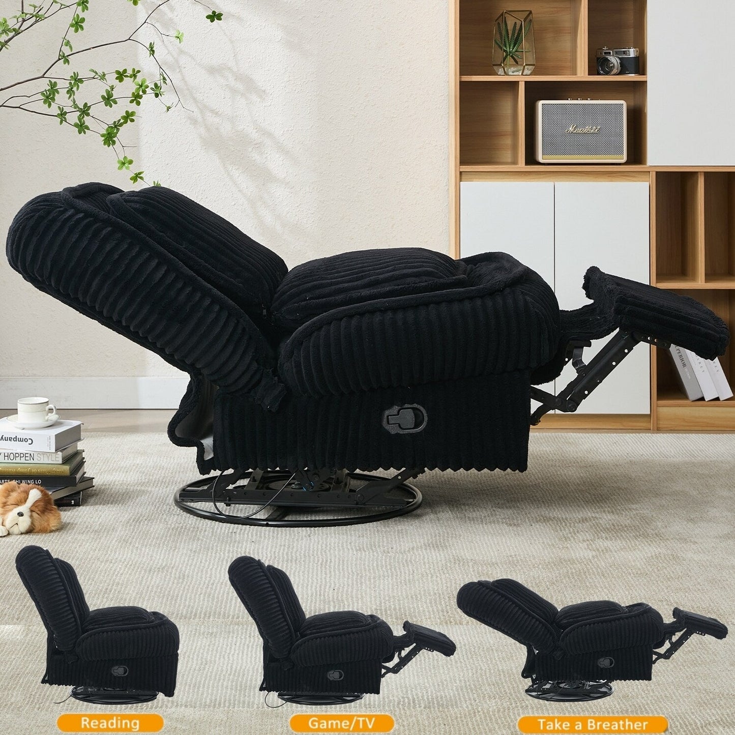 Versatile Corduroy Recliner Sofa for Relaxation and Comfort