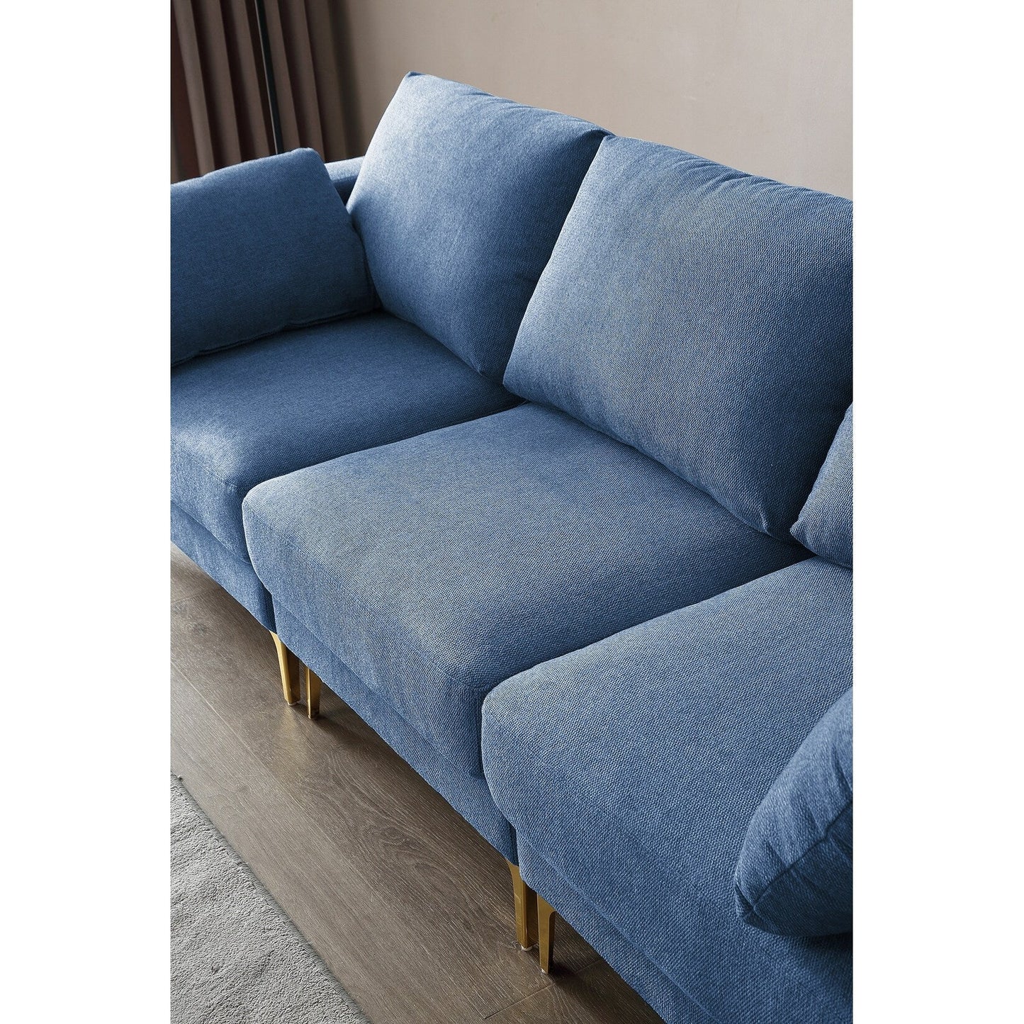 Versatile L Shape Couch with Ottoman - Soft Polyester Fabric for Ultimate Comfort