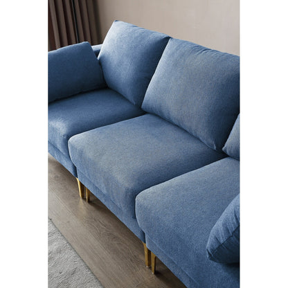Versatile L Shape Couch with Ottoman - Soft Polyester Fabric for Ultimate Comfort