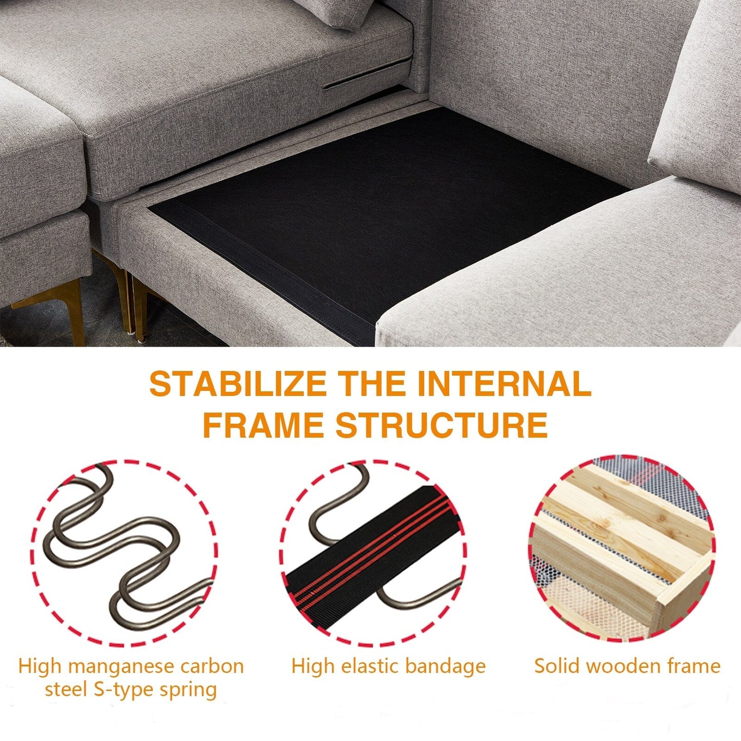Versatile L Shape Couch with Ottoman - Soft Polyester Fabric for Ultimate Comfort