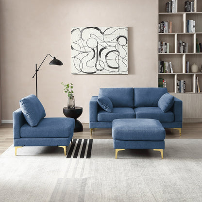 Versatile L Shape Couch with Ottoman - Soft Polyester Fabric for Ultimate Comfort