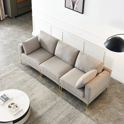 Versatile L Shape Couch with Ottoman - Soft Polyester Fabric for Ultimate Comfort